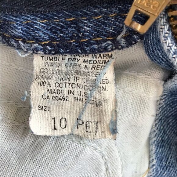 Vintage 80’s LEE Jeans Elastic Waist Fly Zip High Rise Crop Jeans Sz 10 - Picture 13 of 16